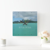 Bora Bora Quadratische Wanduhr (Zuhause)