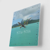 Bora Bora Quadratische Wanduhr (Winkel)