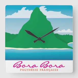 Bora Bora Quadratische Wanduhr
