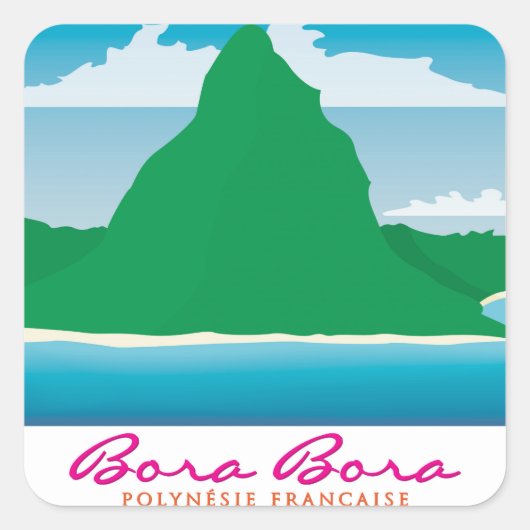 Bora Bora Quadratischer Aufkleber (Vorderseite)