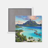 Bora Bora Reise Magnet (Vorderseite/Rückseite)