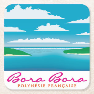 Bora Bora Riff Rechteckiger Pappuntersetzer