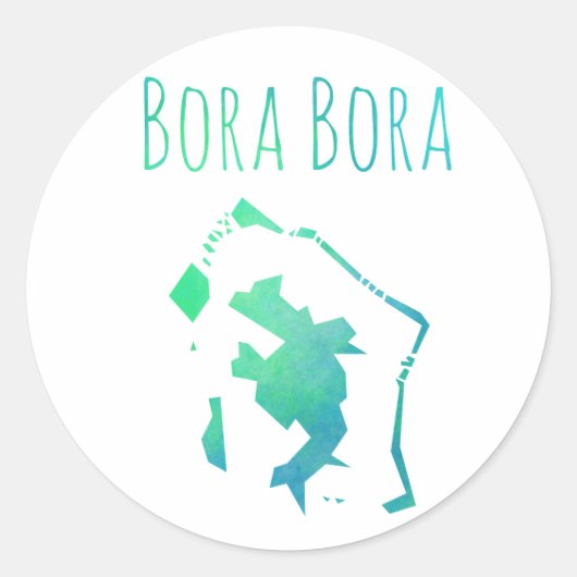 Bora Bora Runder Aufkleber (Vorderseite)