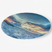 Bora Bora schöner Sonnenuntergang Pappteller (Schrägansicht)