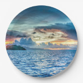 Bora Bora schöner Sonnenuntergang Pappteller (Vorderseite)