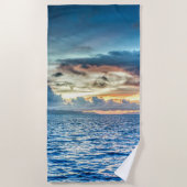 Bora Bora Sonnenuntergang, tropisches Foto Strandtuch (Vorderseite)