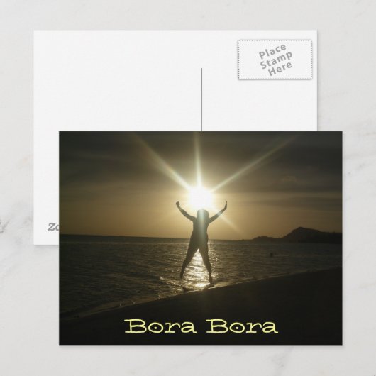 Bora Bora Sunset Postkarte (Vorne/Hinten)