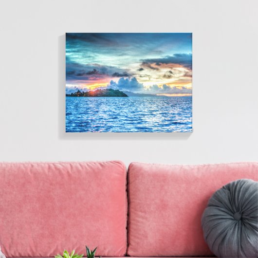 Bora Bora Sunset über den Ozean Leinwanddruck (Insitu (Wohnzimmer))