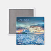 Bora Bora Sunset über den Ozean Magnet (Vorderseite/Rückseite)