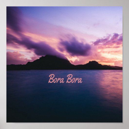 Bora Bora Suset Island Beach Poster (Vorne)