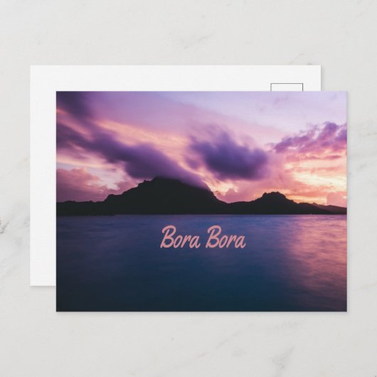Bora Bora Suset Island Beach Postkarte (Vorne/Hinten)