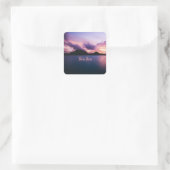 Bora Bora Suset Island Beach Quadratischer Aufkleber (Tasche)