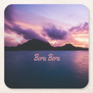 Bora Bora Suset Island Beach Rechteckiger Pappuntersetzer