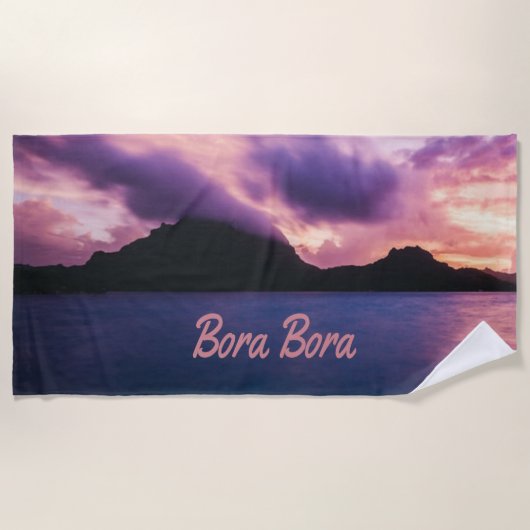 Bora Bora Suset Island Beach Strandtuch (Vorderseite)