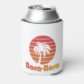 Bora Bora T - Shirt für Reisen, Ferien und Urlaub Dosenkühler (Kanne Rückseite)