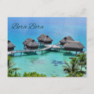 Bora Bora Tahiti Schöne gemütliche Hütten im Ozean Postkarte