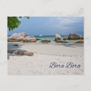 Bora Bora Tahiti Schöner Tropischer Strand Felsen Postkarte