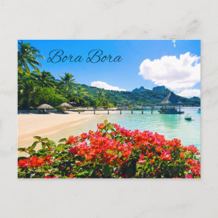 Bora Bora Tahiti Schöner Tropischer Strand Postkarte