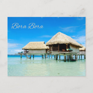 Bora Bora Tahiti Schönes Resort Ferienhäuser am Oz Postkarte