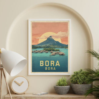 Bora Bora Träume – Vintage Lagune Reise Poster