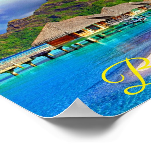Bora Bora Tropical Island Poster (Ecke)