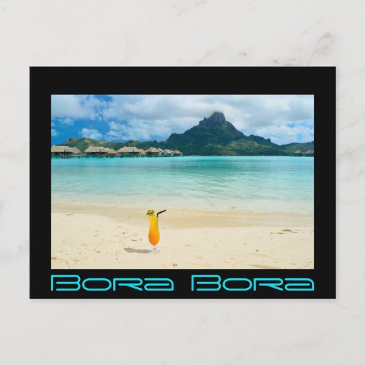 Bora Bora Tropischer Cocktail Postkarte (Vorderseite)