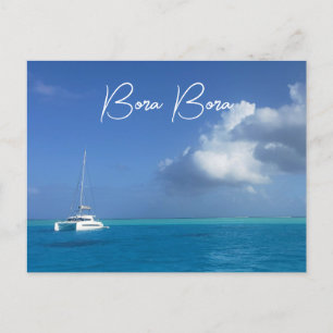 Bora Bora Tropisches Inselparadies Yacht Postkarte