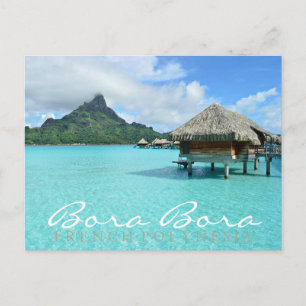 Bora Bora Überwasser Resort Doppeltextkarte Postkarte