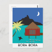 Bora Bora Vintage Postkarte (Vorne/Hinten)