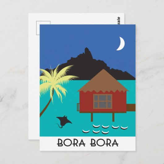 Bora Bora Vintage Postkarte (Vorne/Hinten)