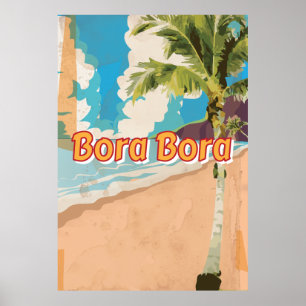 Bora Bora Vintage-Reiseplakat Poster