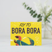 Bora Bora Vintage Reiseplakat Postkarte (Stehend Vorderseite)
