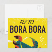 Bora Bora Vintage Reiseplakat Postkarte (Vorne/Hinten)