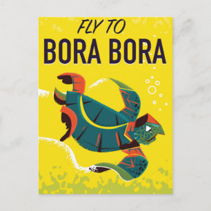 Bora Bora Vintage-Reiseposter Postkarte