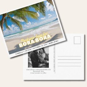 Bora Bora Wedding Island Save the Date Postcard Postkarte