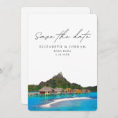 Bora Bora Wedding Save the Date Einladung (Vorne/Hinten)