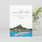 Bora Bora Wedding Save the Date Einladung (Stehend Vorderseite)