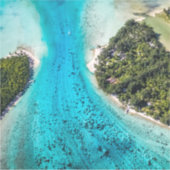 Bora Bora - Weg zum Ozean Aufkleber (Vorderseite)