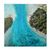 Bora Bora - Weg zum Ozean Fliese (Vorderseite)