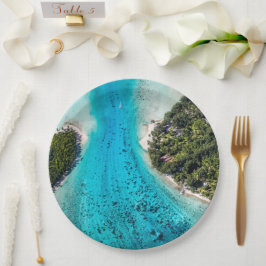 Bora Bora - Weg zum Ozean Pappteller