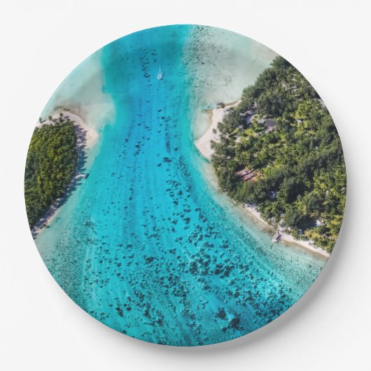 Bora Bora - Weg zum Ozean Pappteller (Vorderseite)