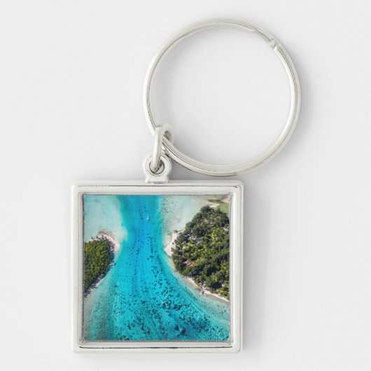 Bora Bora - Weg zum Ozean Schlüsselanhänger (Vorne)