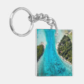 Bora Bora - Weg zum Ozean Schlüsselanhänger (Vorderseite links)