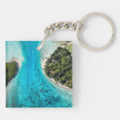 Bora Bora - Weg zum Ozean Schlüsselanhänger (Rückseite)