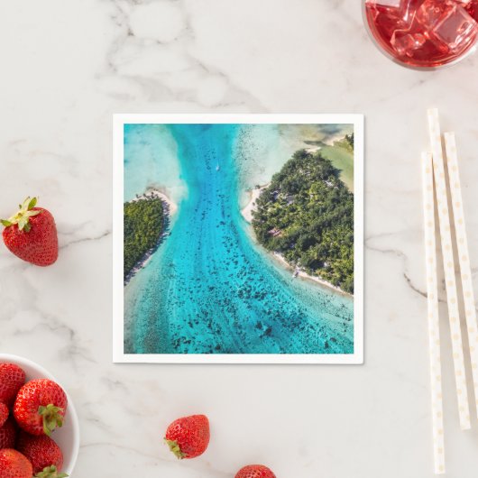 Bora Bora - Weg zum Ozean Serviette (Beispiel)