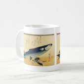 Bora (Gray Mullet) Hiroshige's Japanischer Fischdr Kaffeetasse (Vorderseite Links)