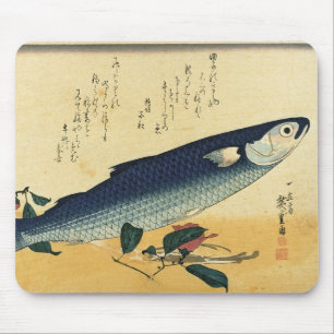 Bora (Gray Mullet) Hiroshige's Japanischer Fischdr Mousepad