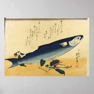 Bora (Gray Mullet) Hiroshige's Japanischer Fischdr Poster