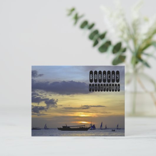 Boracay Beach Philippinen Postkarte (Stehend Vorderseite)