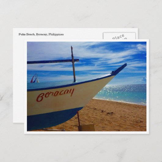 Boracay-Heck Postkarte (Vorne/Hinten)